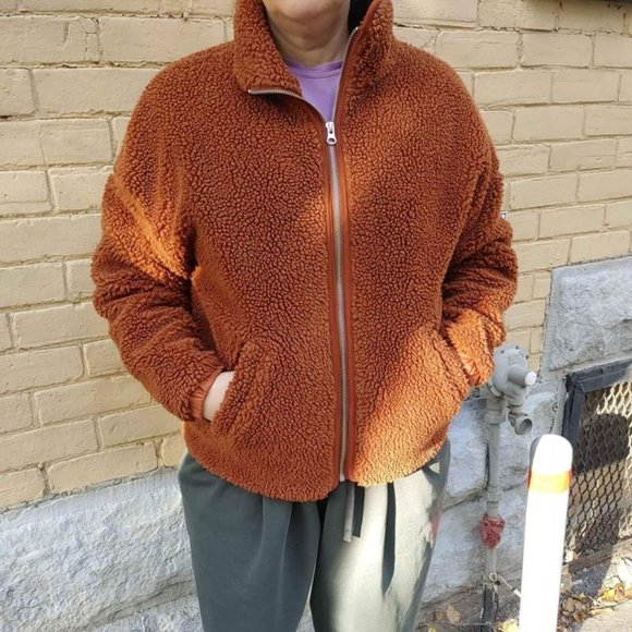 Teddy Bear Jacket Coat women's M Very cute Zip up Bomber Style - Picture 1 of 6